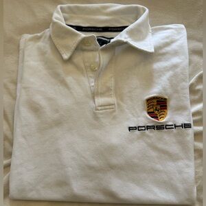 PORSCHE White Polo Shirt Large